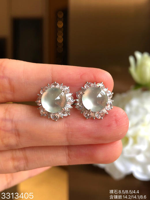 3313405，蛋面耳钉。具体价格微信咨询 商品图2