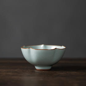 丰子汝窑【锦花杯】天青汝瓷品茗杯主人杯单个茶盏茶杯礼盒装