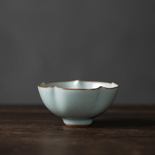 丰子汝窑【锦花杯】天青汝瓷品茗杯主人杯单个茶盏茶杯礼盒装 商品图0