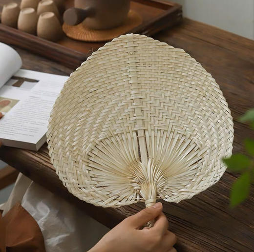 【应季好物】纯手工特色桃形竹编扇子2把（编织而成有点毛糙 介意慎拍） 商品图2