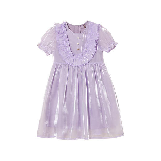 littletime女童流光暮云纱连衣裙公主裙2023夏季新款中大儿童裙子 商品图4