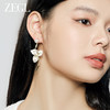 ZEGL设计师初夏物语系列花朵人造珍珠耳环女小众耳钉不对称耳饰品 商品缩略图4