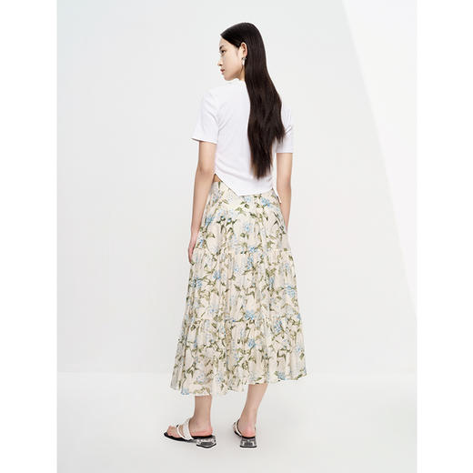 NEELLY纳俪商场同款夏季天丝半身裙女中长款可爱蛋糕裙显瘦时尚N23061E01204 商品图3