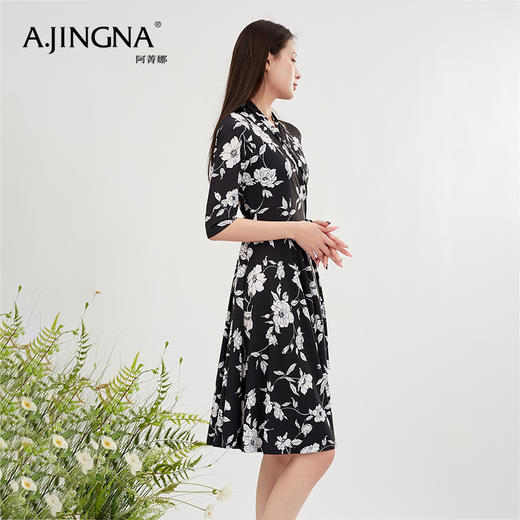 【商场同款】阿菁娜茶歇风碎花设计感连衣裙A30X112090 商品图1