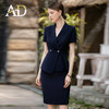 AD气质西服裙两件套女高级感主持人上镜正装套裙藏青色演讲服装 商品缩略图2
