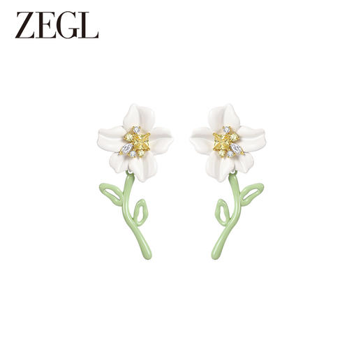 ZEGL设计师初夏物语系列花朵耳环女小众设计感耳钉森系夏天耳饰品 商品图1