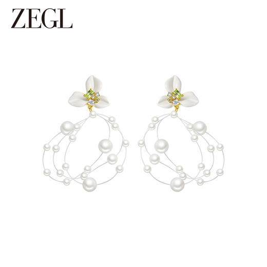 ZEGL设计师初夏物语系列满天星珍珠耳环女轻奢高级感耳钉法式耳饰 商品图1