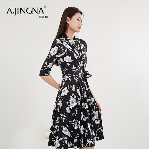 【商场同款】阿菁娜茶歇风碎花设计感连衣裙A30X112090 商品图2