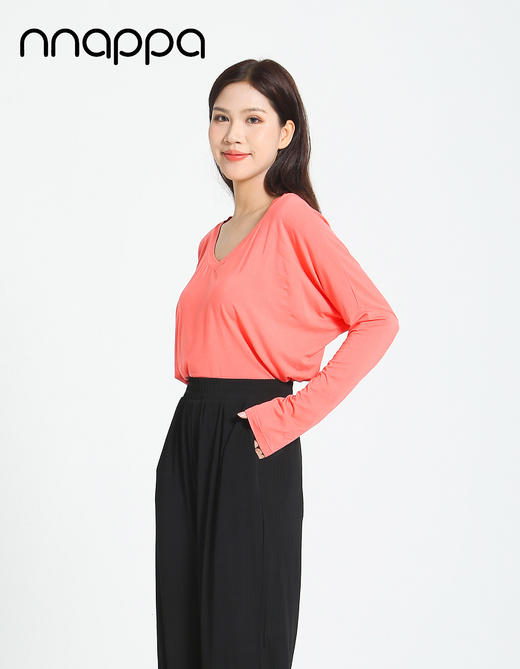 nnappa长款显瘦V领长袖7102 商品图1