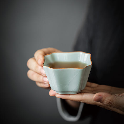 丰子汝窑 四方杯 天青汝瓷开片品茗茶杯主人杯单杯茶盏礼品 商品图5