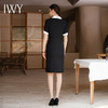 IWY/高级感设计款黑色短袖西装连衣裙收腰显瘦大翻领商务接待工装Q957 商品缩略图4
