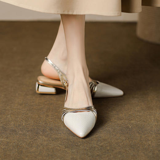 时尚百搭，法式复古孟加拉牛轻奢凉鞋MBJR-585-1 商品图6