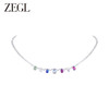ZEGL彩色碎银子项链女款轻奢小众高级感法式复古串珠多巴胺穿搭锁骨链配饰品 商品缩略图1