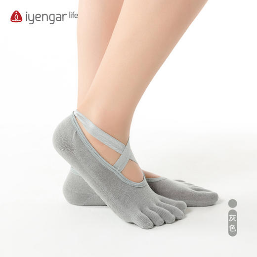 F1057交叉绑带五趾袜 瑜伽袜子 防滑袜 运动袜 商品图4