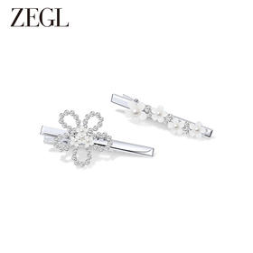 ZEGL设计师花梦系列花朵发夹女侧边2023新款后脑勺一字夹发饰头饰