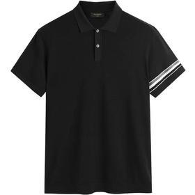 6楼太平鸟男装黑色线套衫polo