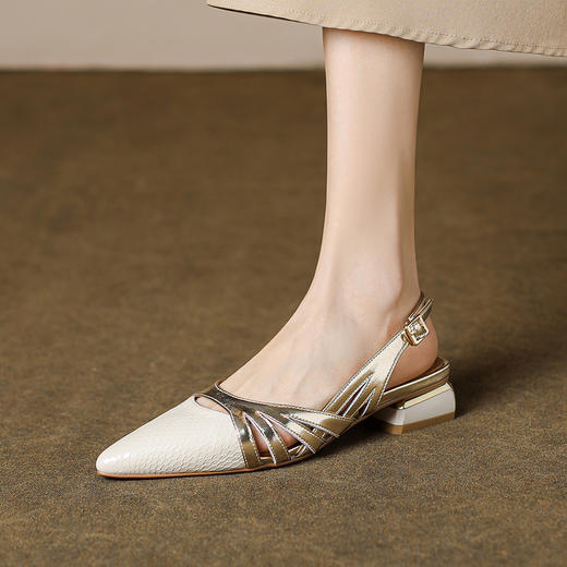 时尚百搭，法式复古孟加拉牛轻奢凉鞋MBJR-585-1 商品图7