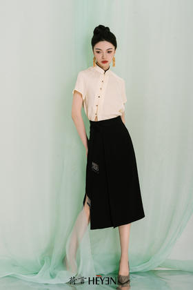 荷言GL 含霜 新中式黑色半裙