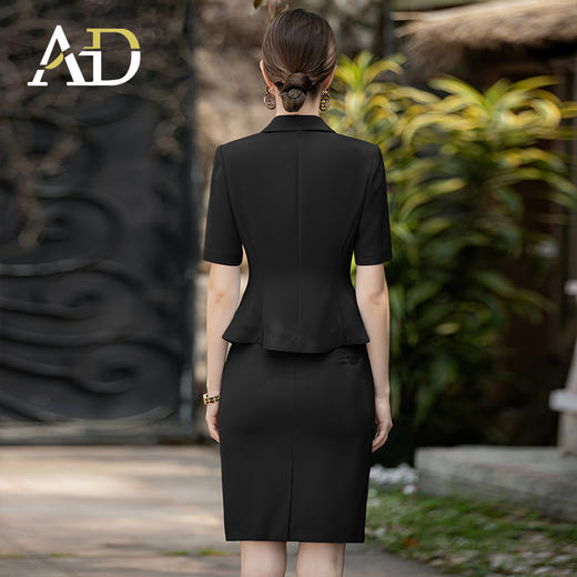 AD职业套装气质女神范主持人正装夏季2023新款商务短袖西装套裙 商品图3