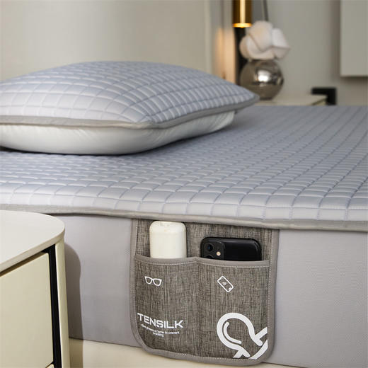 【武汉】银鹏汉棉乳胶席床笠三件套-米兰灰（凉席180*200cm+枕套48*74cm*2) 商品图7