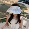 【一帽两用，进口黑胶防晒】夏季时尚防晒帽，发箍空顶帽轻盈透气，佩戴自然方便，自带弧度的帽檐既遮阳又显脸小，女户外遮脸潮大檐休闲空顶帽子，遮阳防紫外线贝壳帽 商品缩略图6
