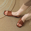 复古简约，纯色一字平底凉鞋WXJ-W1034-8 商品缩略图4