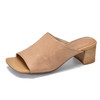 T88273-3高跟拖鞋一字拖女夏2023年新款头层牛皮鱼嘴方头外穿百搭凉拖粗跟 商品缩略图4