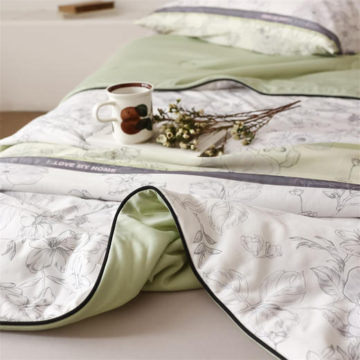 【武汉.蔡甸区】银鹏汉棉夏凉被空调被子秘密花园-灰200cm*230cm 商品图12