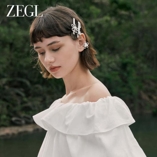ZEGL设计师花梦系列花朵发夹女侧边2023新款后脑勺一字夹发饰头饰 商品图6