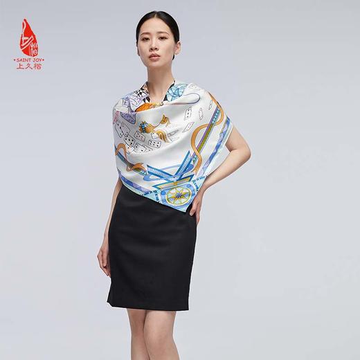 SAINTJOY/上久楷 双面印花真丝方巾  梦幻时空  FJS22045-1 商品图1