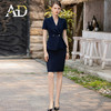 AD气质西服裙两件套女高级感主持人上镜正装套裙藏青色演讲服装 商品缩略图1