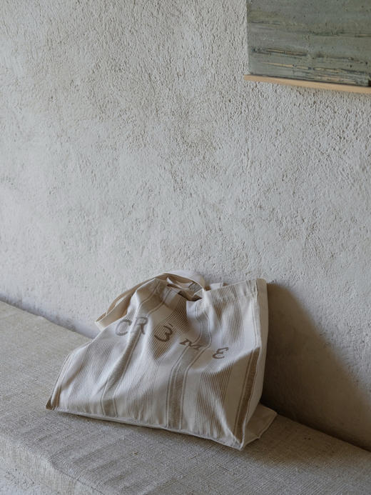 Khaki Stripe Canvas Tote Bag 商品图3