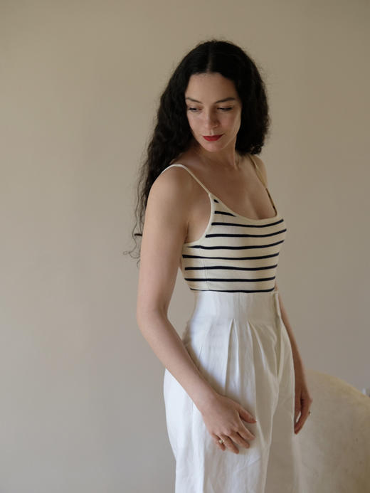 Vintage Blue Stripe Bodysuit 商品图0
