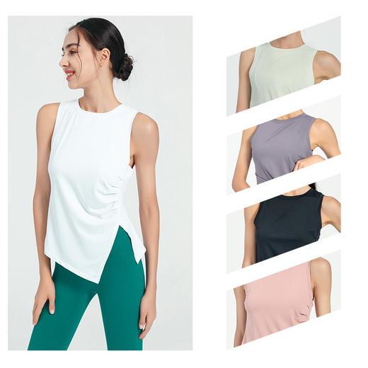 瑜伽服上衣无袖罩衫运动健身夏季女速干健身跑步t恤瑜伽背心JL 000 YD136 商品图1