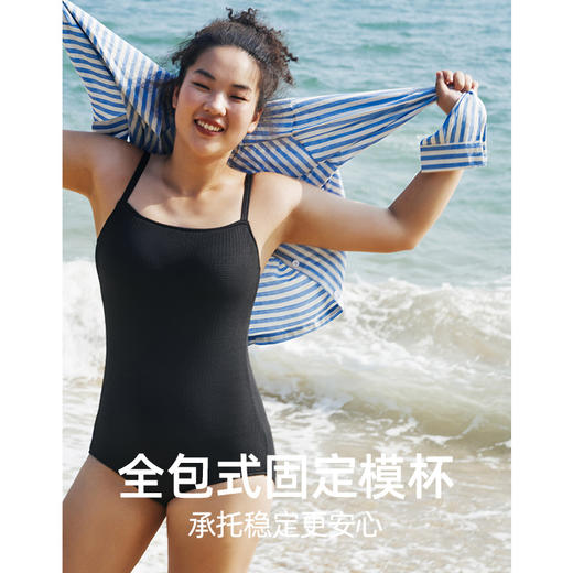 遐泳衣女夏2023新款大码胖mm遮肉显瘦高级感泳装中大胸连体游泳衣 商品图2