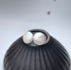 珍珠耳坠-白纽扣耳钉 商品缩略图0
