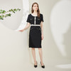 NF8S3斯尔丽瑟俪2023夏季新款气质撞色精致装饰修身圆领短袖连衣裙 商品缩略图3