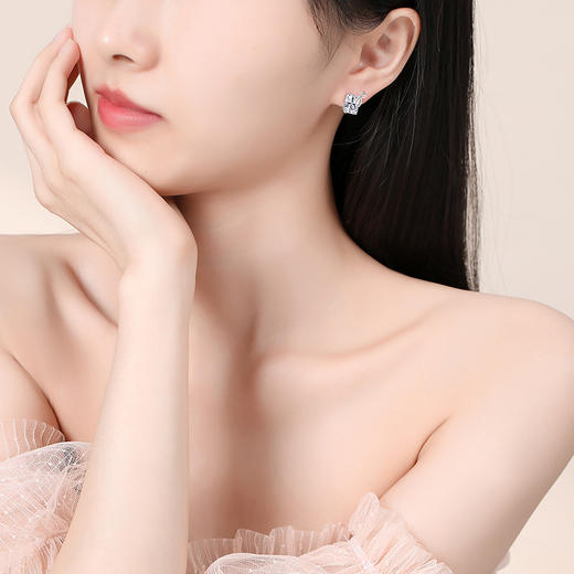 【蝴蝶结方糖】S925银锆石耳饰【JHY-E000002B】 商品图2