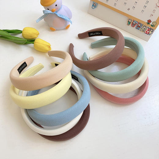 韩国东大门温柔奶油色 可爱显脸小 糖果色海绵头箍 气质外出网红发箍 商品图3