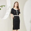 NF8S3斯尔丽瑟俪2023夏季新款气质撞色精致装饰修身圆领短袖连衣裙 商品缩略图2