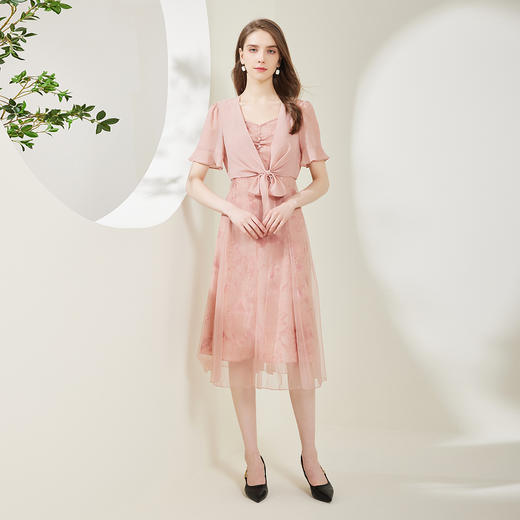 NF8T1斯尔丽瑟俪2023夏季披肩吊带两件套温柔A摆显高显瘦连衣裙 商品图3