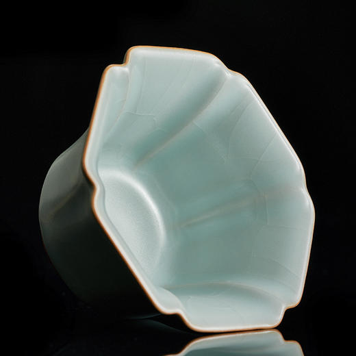 【丰子汝窑】【天青棱瓣杯】8.3x4.8cm 80ml 茶杯纯手工开片主人杯陶瓷汝瓷单杯子个人品茗杯功夫茶具 商品图8