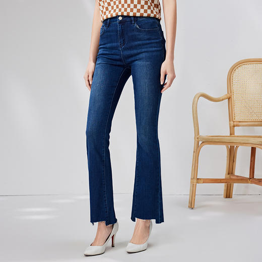 EITIE爱特爱秋季新款时尚通勤休闲显瘦百搭牛仔裤7105808 商品图1