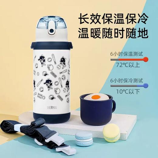 膳魔师儿童保温杯双盖学生便携吸管杯直饮杯316L水杯600ml /SMS-TCKD-600S-BL 商品图2