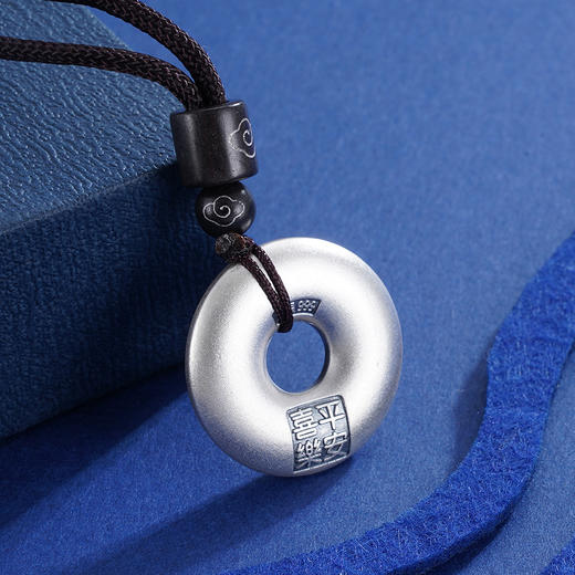 子佩集S999银【百福平安扣】套链项链【TBN148S】仿古2306 商品图2