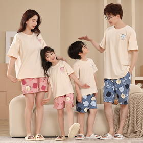 亲子款家居服套装  百分百棉，柔软亲肤，吸湿透气不闷热；经典