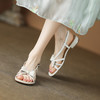 舒适减龄，甜美蝴蝶结里外全皮低跟凉鞋QQJ-850F 商品缩略图10