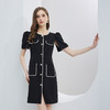NF8F1斯尔丽瑟俪2023新款装饰镶边OL职业气质款披肩式袖子设计连衣裙 商品缩略图0