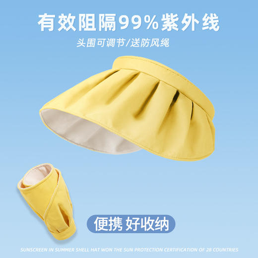 买1送1 | 夏季防紫外线UPF50+【全脸防晒】贝壳防晒帽 ，收纳灵活 ，方便携带 ，大帽檐！拒绝晒黑 商品图6