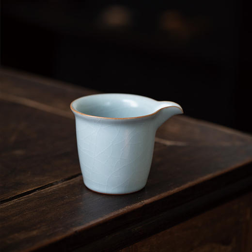 【丰子汝窑】【天青正握茶海】10x7.7cm 180ml 茶杯手工开片公道杯分茶器陶瓷汝瓷功夫茶具 商品图1